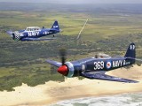 A2A_010 - some of my early air to air shots with a Canon 10D - Stu Davidson in his Sea Fury and his Harvard flying in formation