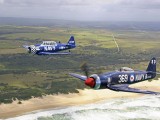 A2A_055 - some of my early air to air shots with a Canon 10D - Stu Davidson in his Sea Fury and his Harvard flying in formation