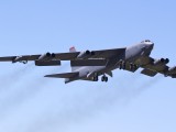 RIAT2006_011 - the wonderful B-52 bomber just after take off and tucking it's wheels in - this aircraft first flew in 1952 and is going to still be flying in 2025